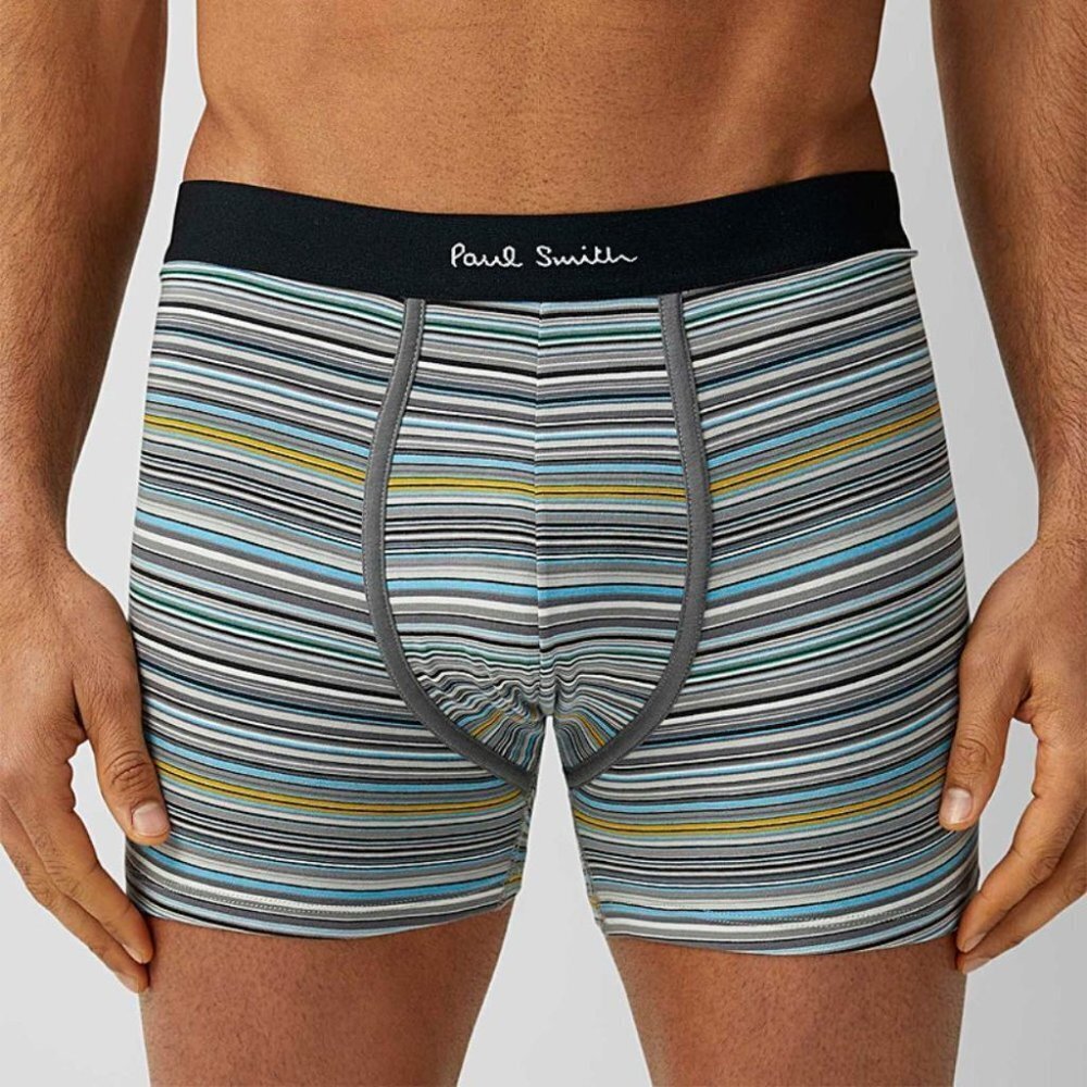 Paul Smith Blue Multi Stripe Boxer Brief - Picture 1 of 4